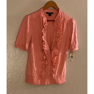 Style&Co Women’s Ruffled Button Blouse Carol Sz S